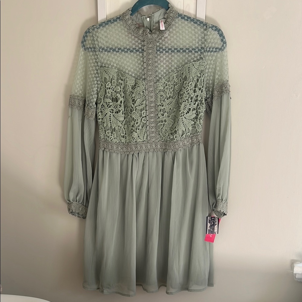 Elegant Lace and Sheer Dress